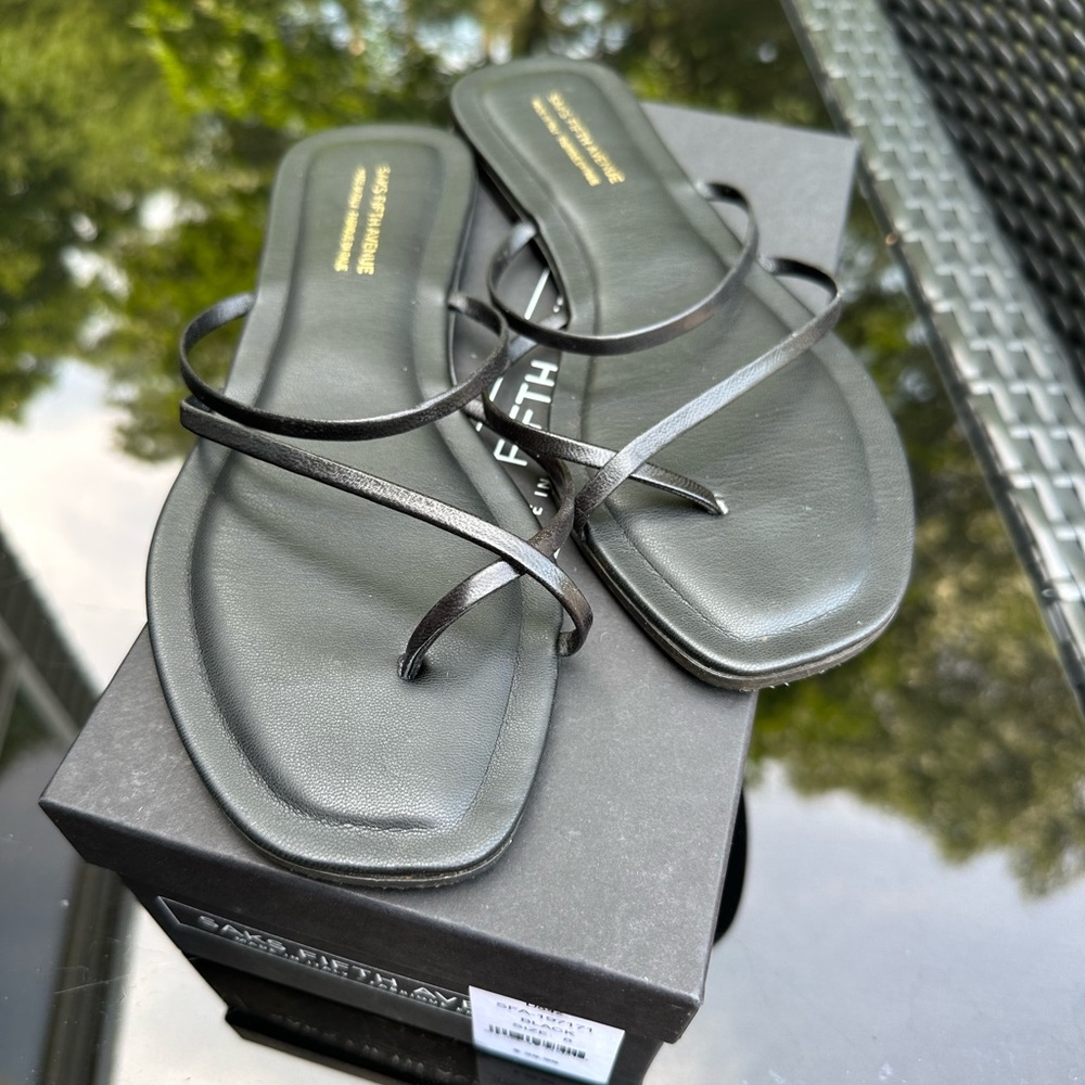 Black Leather Sandals 8